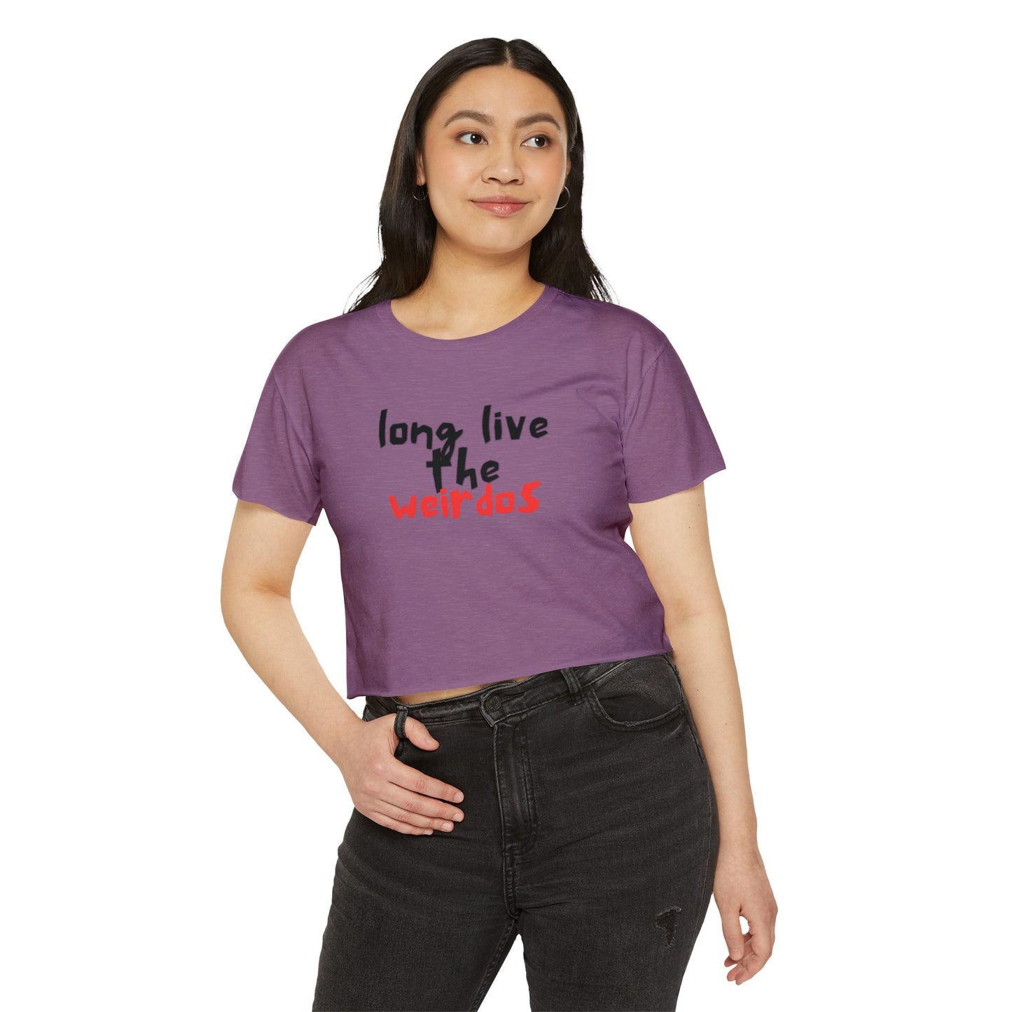 Long Live the Weirdos Black Red Crop Top, Cute Women's Clothing, Halloween Tees, Alternative tees