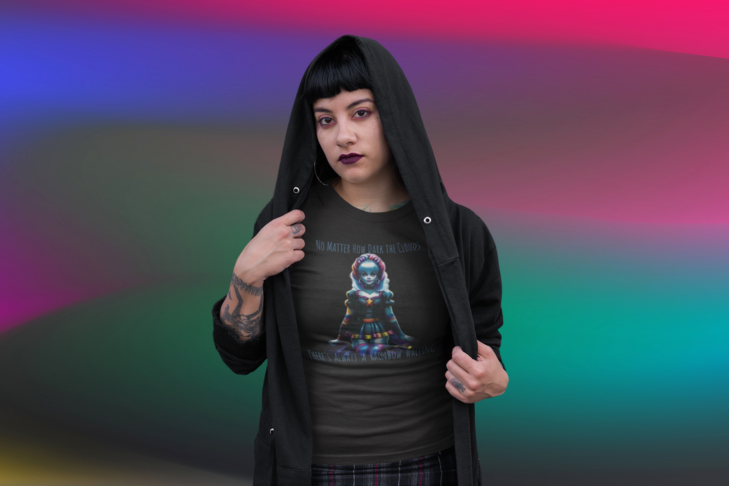 Rainbow Brite Goth Baumwoll-T-Shirt