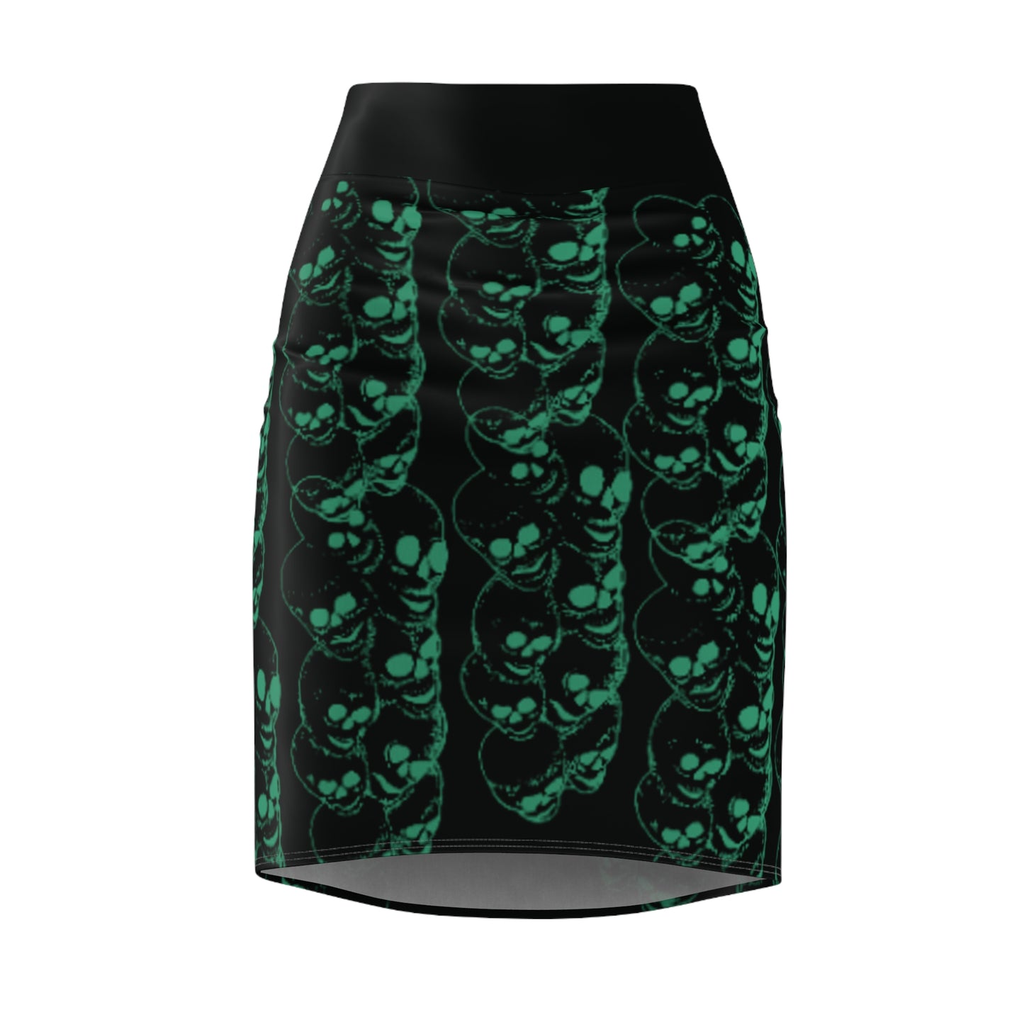 Copy of Skirt Neon Green Skull Print, Women's Clothing, Skeleton Skirt, Halloween Dress