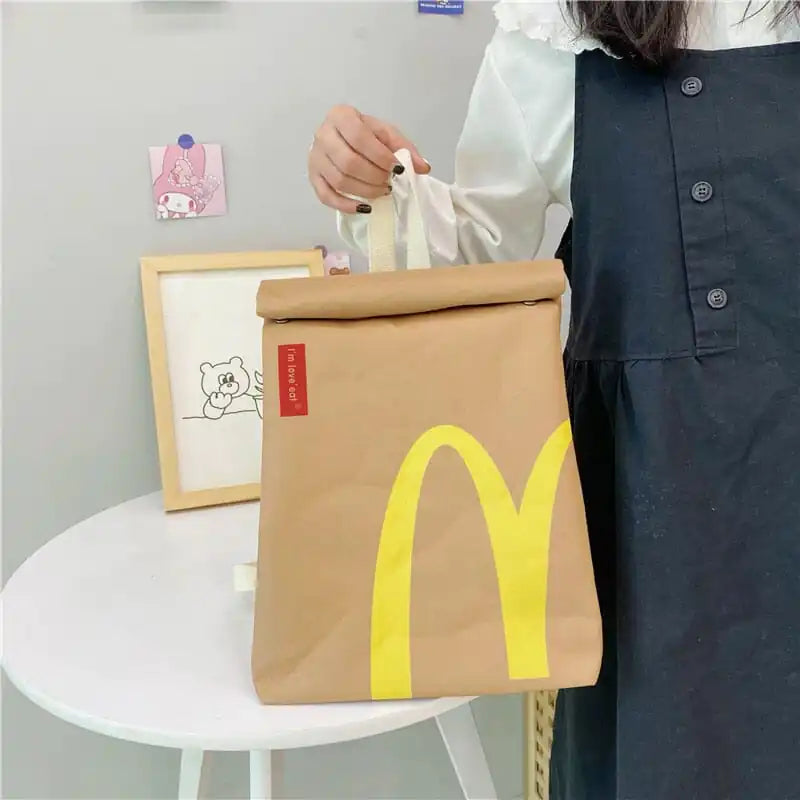 Mc Donald's Sack, Handtasche und Rucksack